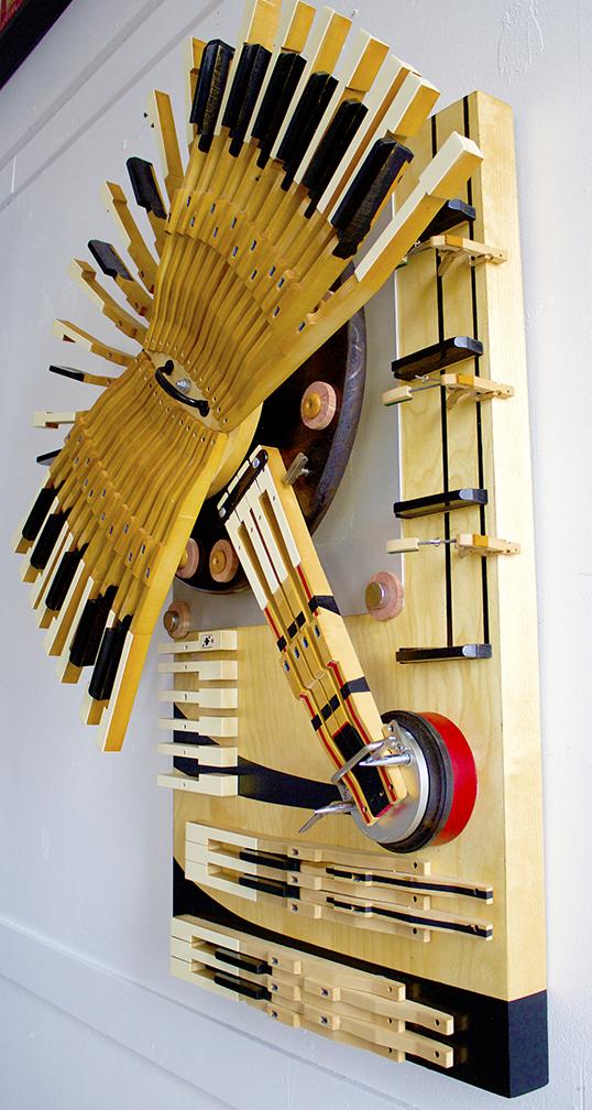 Piano Keys Sculpture #1 by artist Bryan Boutwell at the McLoughlin Art Gallery, San Francisco CA